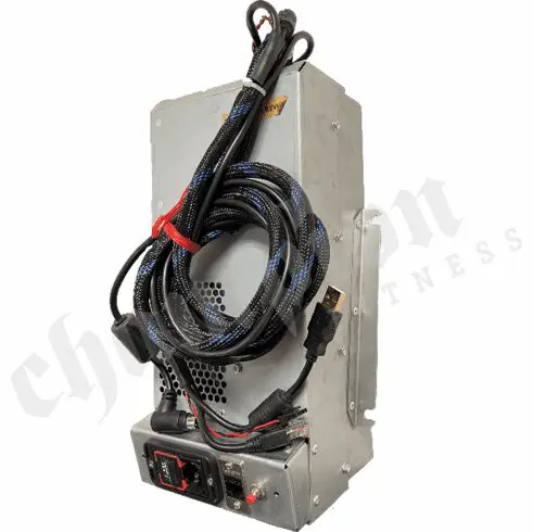 A power supply with two wires attached to it.