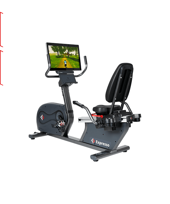 A stationary bike with a monitor on it.