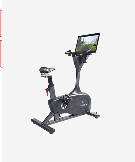 A stationary bike with a monitor on it.